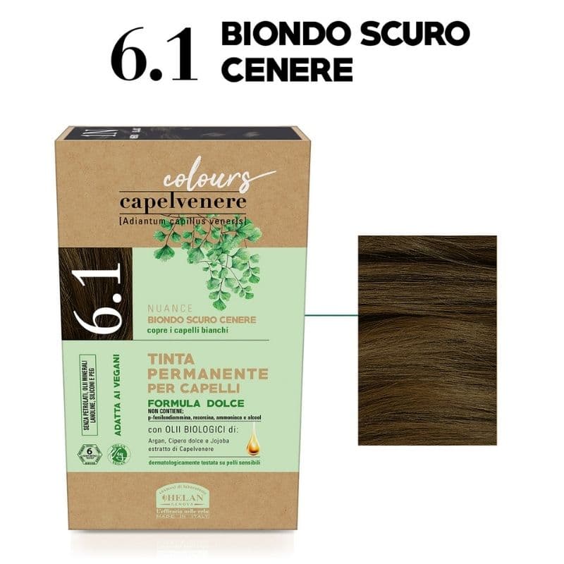 CAPELVENERE Permanent Hair Dye - Color Dark Ash Blonde 6.1N - WS 19285