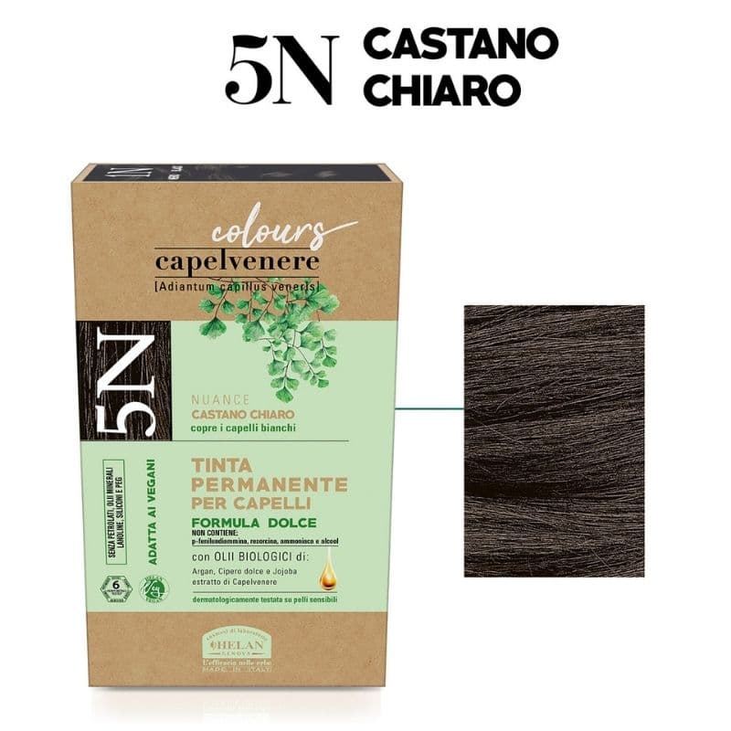 CAPELVENERE Permanent Hair Dye - Color Light Brown 5N - WS 19326