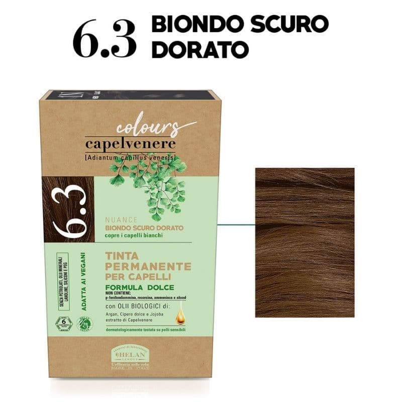 CAPELVENERE Permanent Hair Dye - Color Dark Blond 6.3N - WS 19827