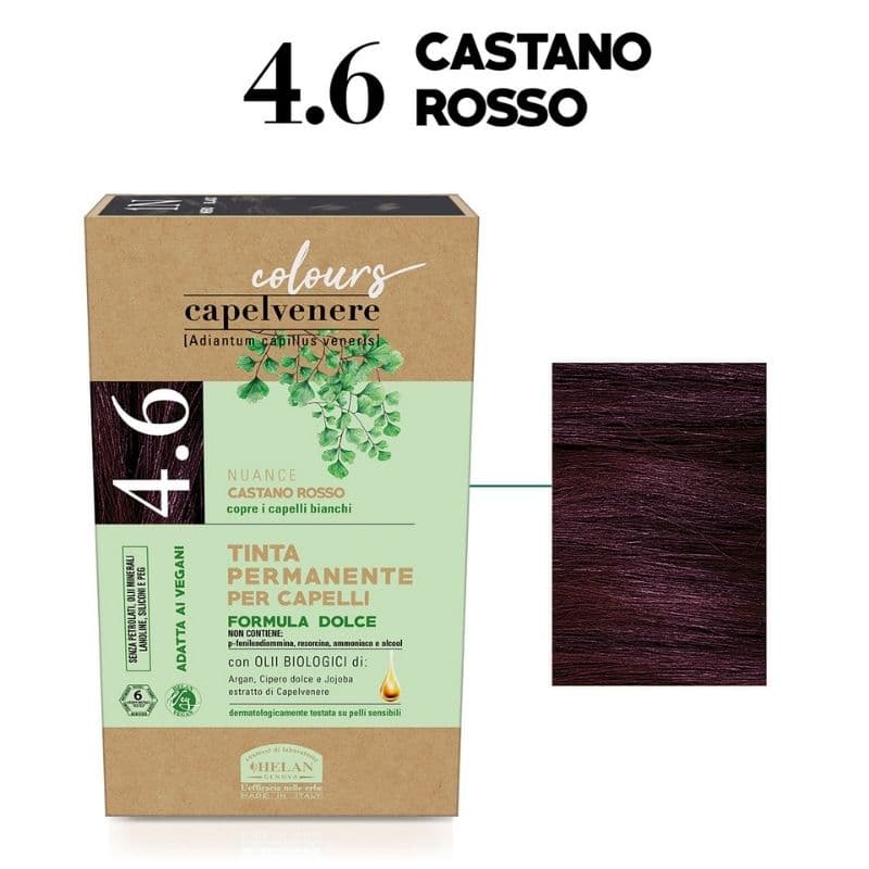 CAPELVENERE Permanent Hair Dye - Color Red Brown 4.6N - WS 19826