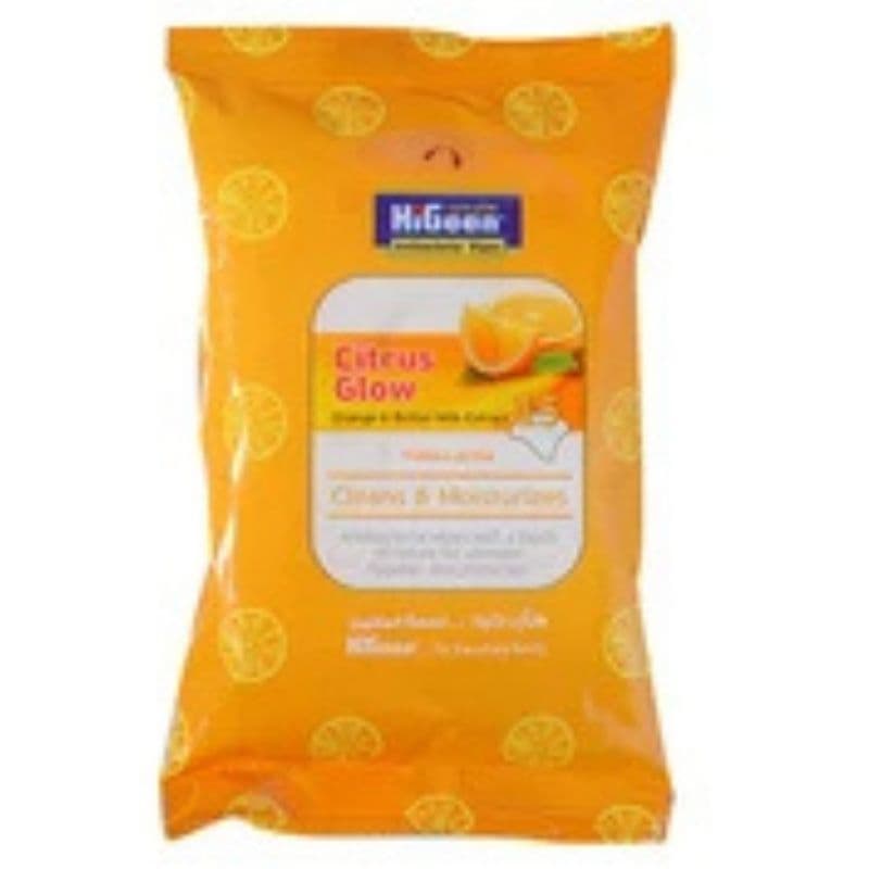HIGEEN Antibacterial Citrus Glow Wipes -15 Pieces 5374
