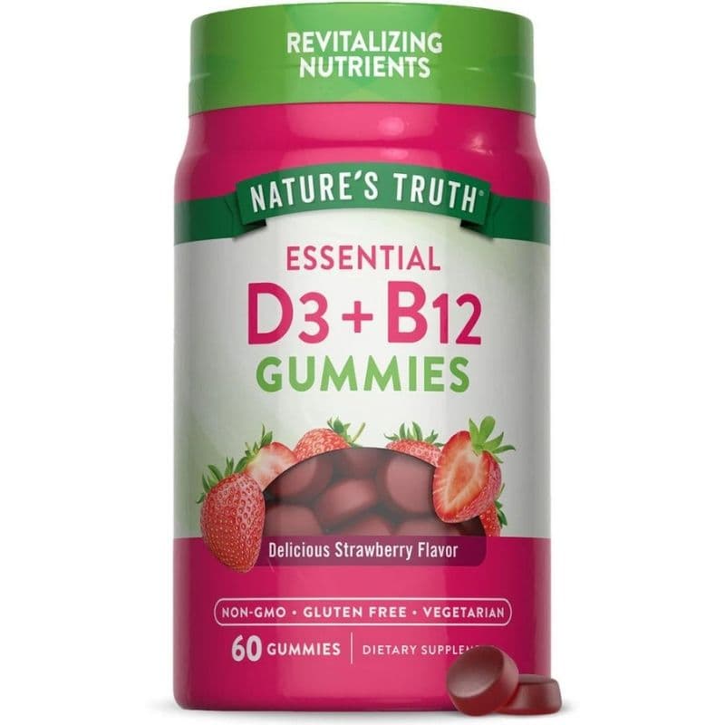 NATURES TRUTH D3+B12 Gummies - 60 Pieces -NNT10