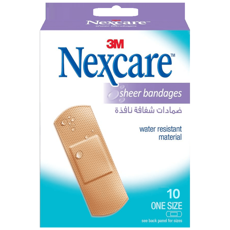 نيكسكير - ضمادات بلاستيكية شفافة مقاومة للماء، مقاس واحد - 10 قطع، 656-10 UU010959383