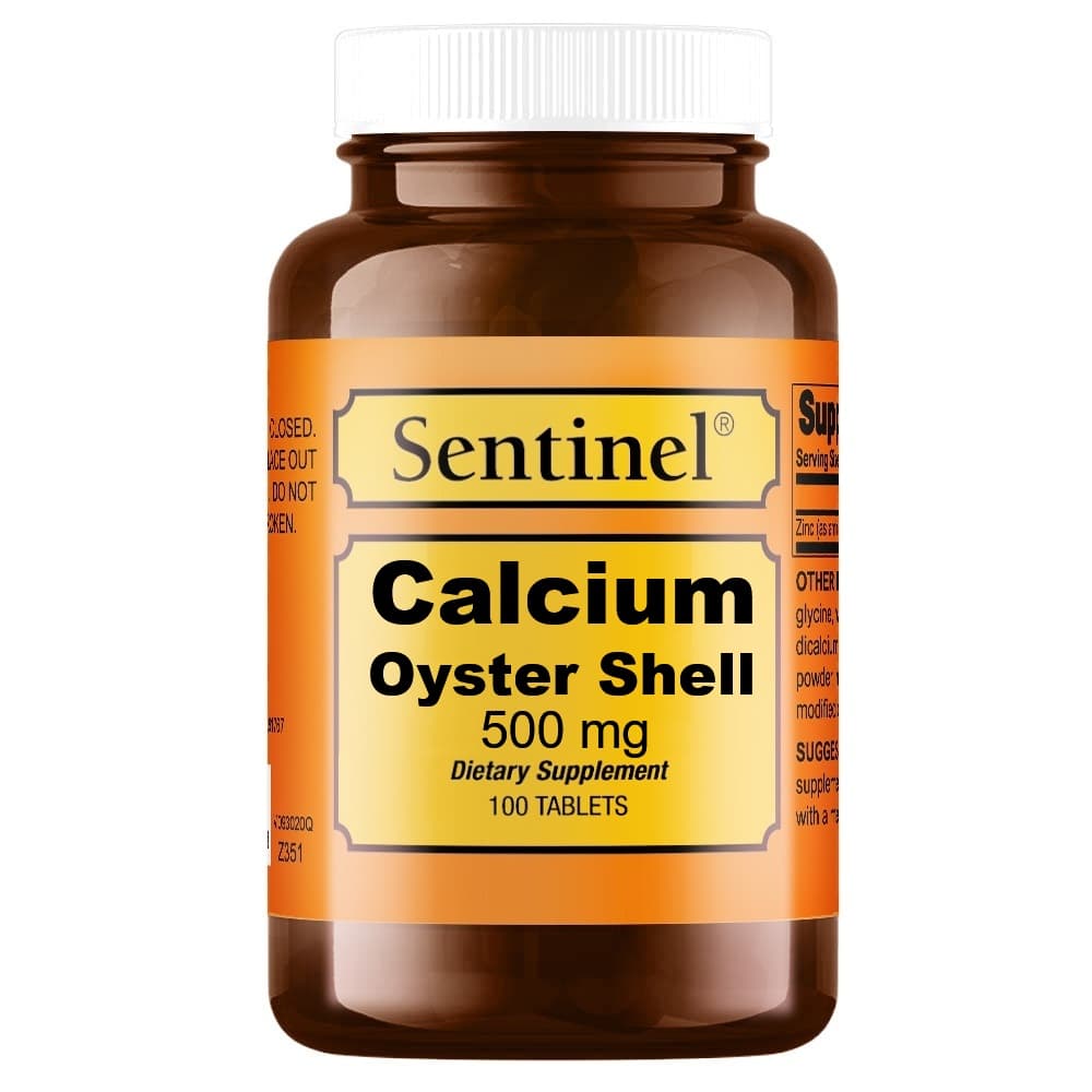 SENTINEL Calcium Oyster Shell 500mg - 100 Tablets