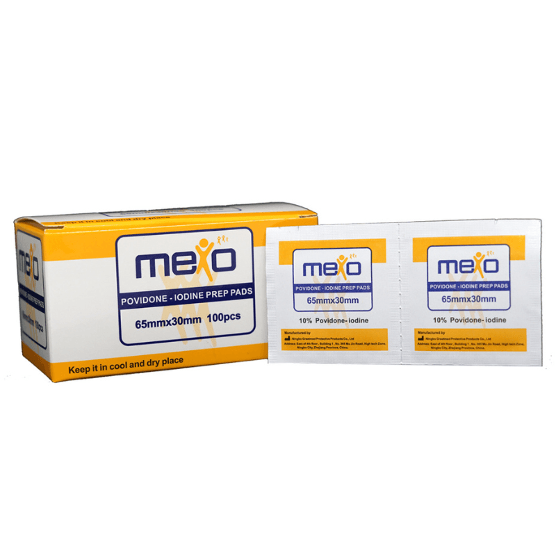MEXO - Povidone Iodine Swabs 65x30cm - 100 Pieces 130721