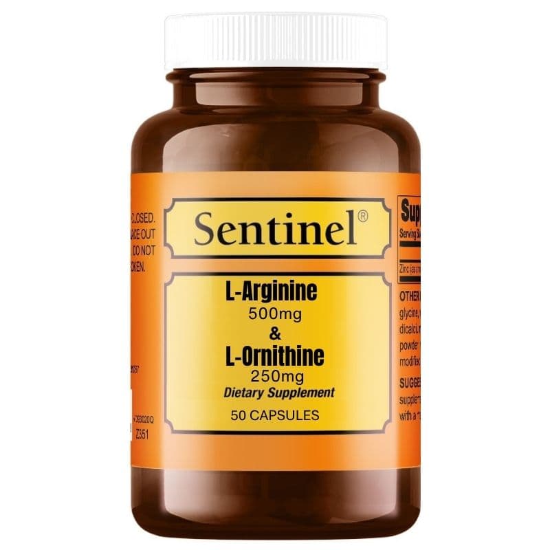 SENTINEL L Arginine 500mg & L Ornithine 250mg - 50 Capsules