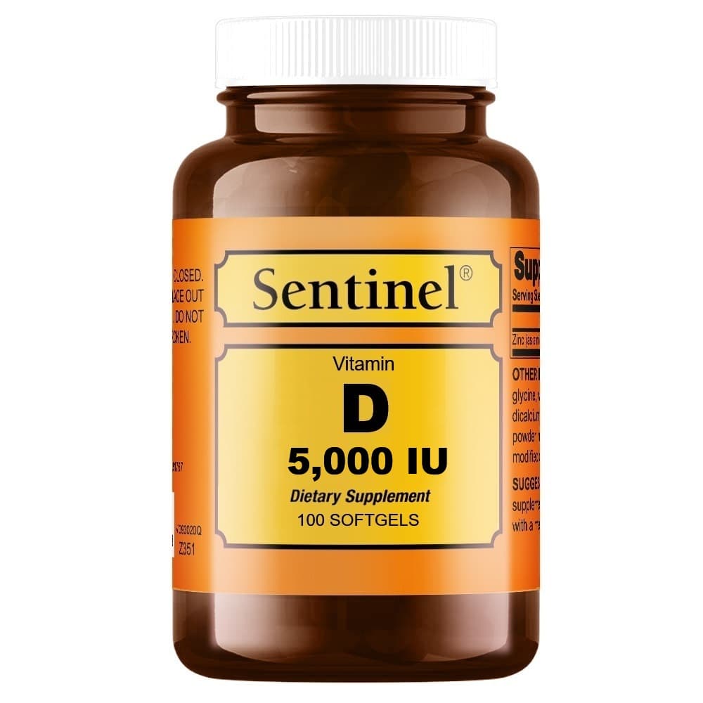 SENTINEL Vitamin D3 5000IU - 100 Softgels