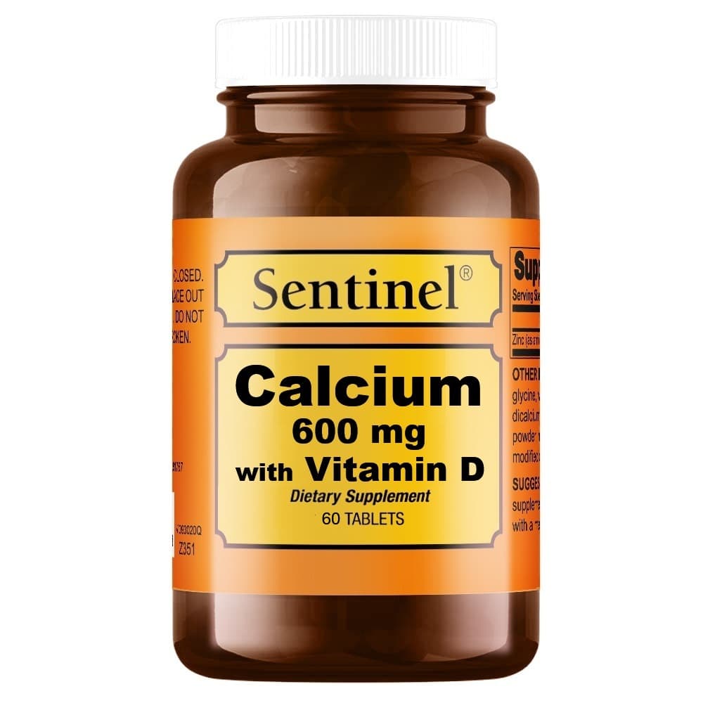 SENTINEL Calcium 600mg + Vitamin D - 60 Tablets