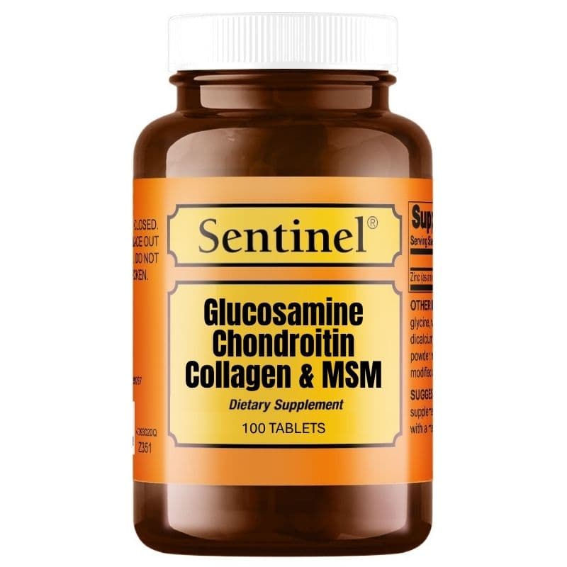 SENTINEL Glucosamine Chondroitin Collagen & MSM - 100 Tablets