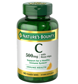 NATURES BOUNTY Vitamin C 500 with Rose Hips - 90 Chewable Tablets