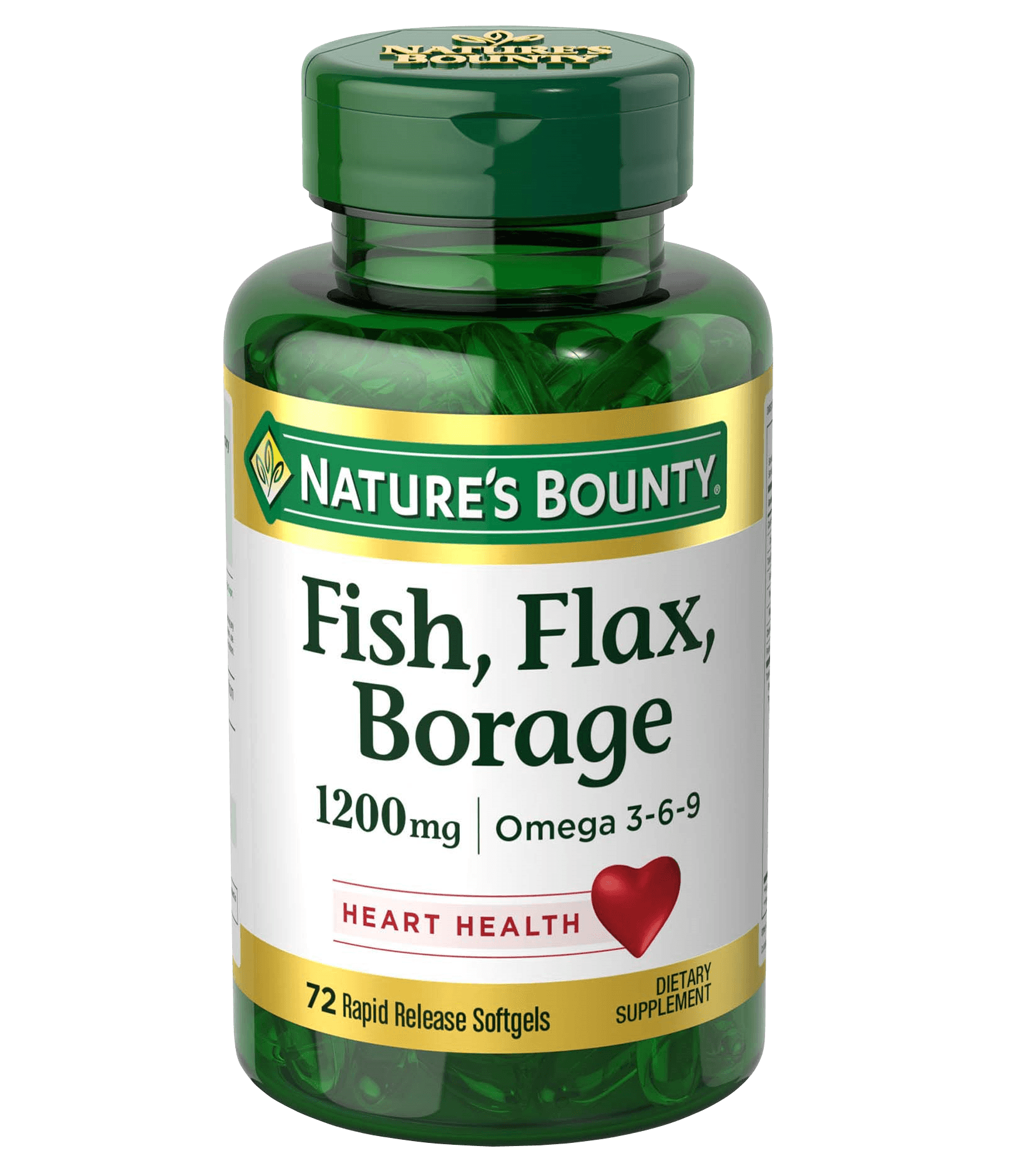 NATURES BOUNTY Fish Flax Borage 1200mg - 72 Softgels