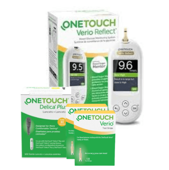 ONE TOUCH Verio Reflect Blood Glucose Monitor + 100 Test Strips