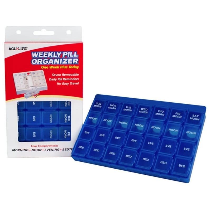 ACU-LIFE Pill Organizer Weekly Blue 12BB-1