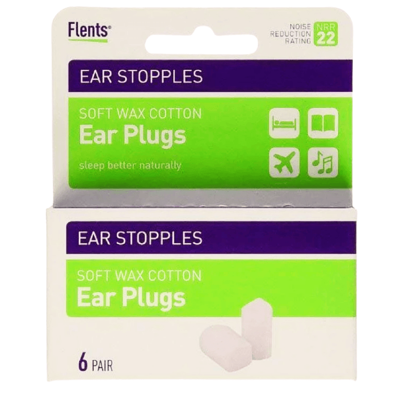 FLENTS - Ear Plugs Soft Wax Cotton - 12 Pieces F402 122