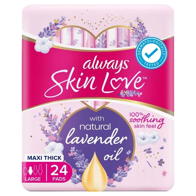 ALWAYS Skin Love Maxi Thick Lavender - 24 Large Sanitary Pads 3900 Pa058-0