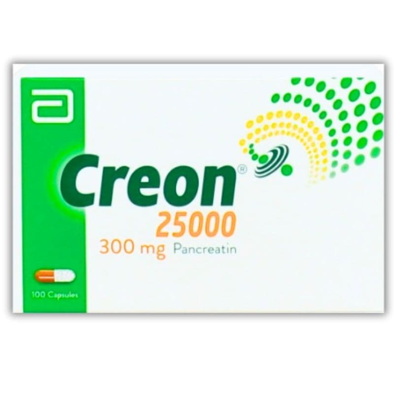 CREON 25000 Mixture of Pancreatic Enzymes - 100 Capsules