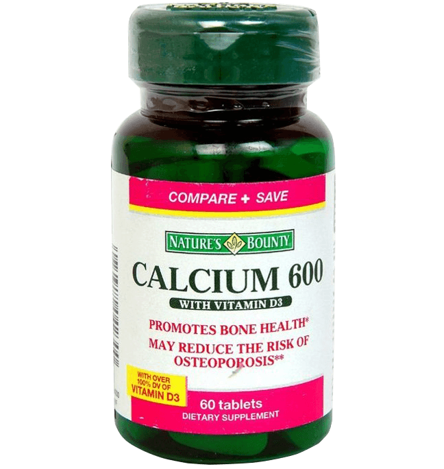 NATURES BOUNTY Calcium 600mg with Vitamin D3 - 60 Tablets