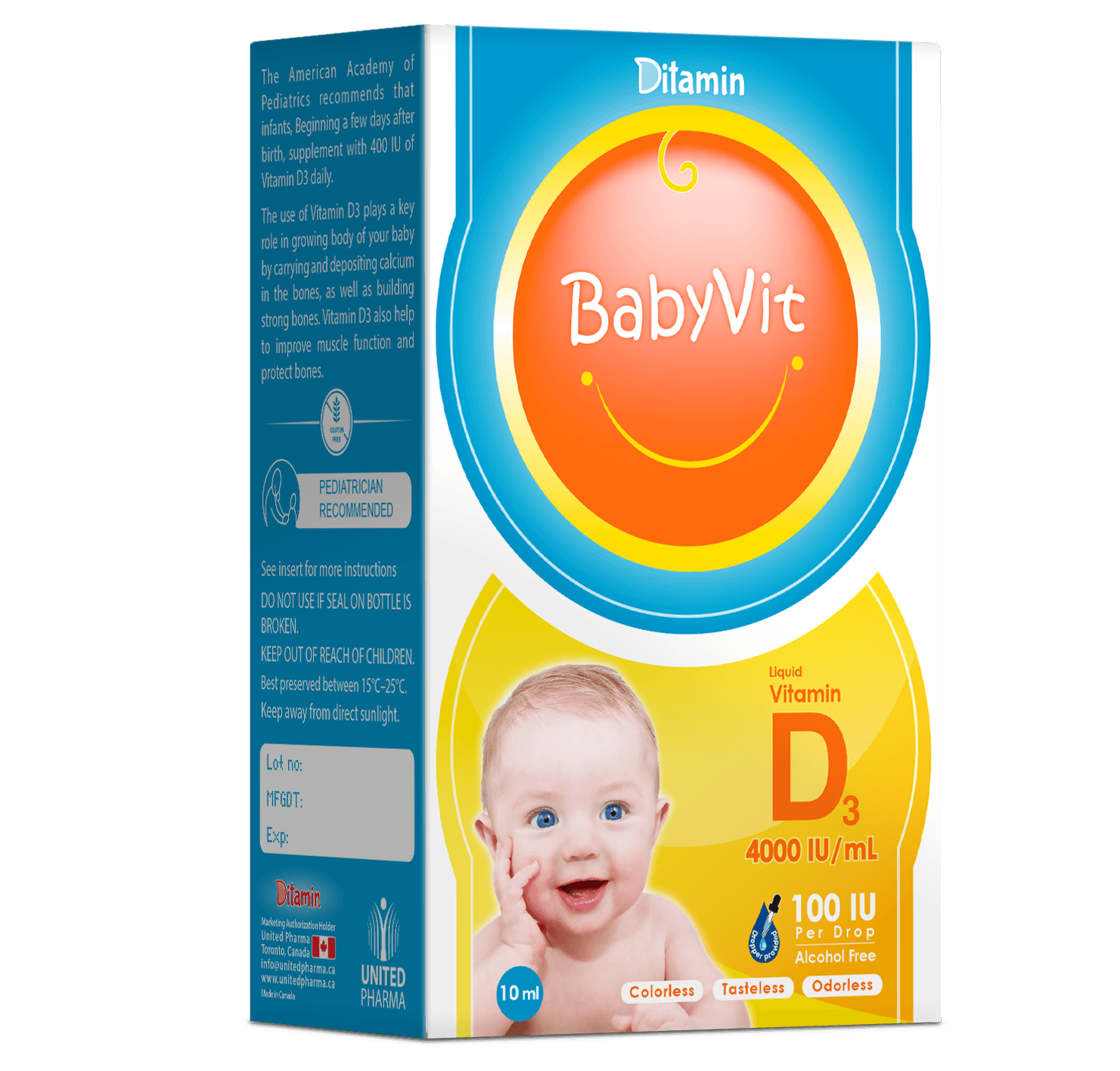 DITAMIN Babyvit Vitamin D3 100IU - 10ml Oral Drops UPC103