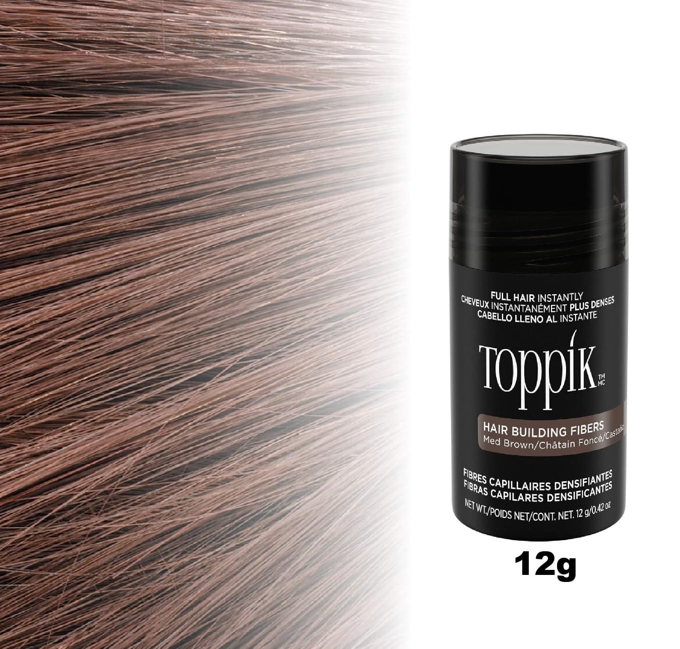 TOPPIK - Medium Brown Hair Fibers 13967 - 12g