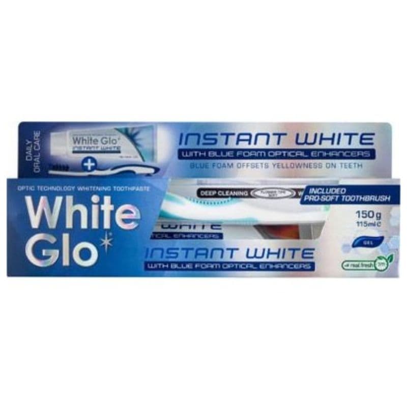 WHITE GLO Toothpaste Instant White with Blue Foam - 115ml