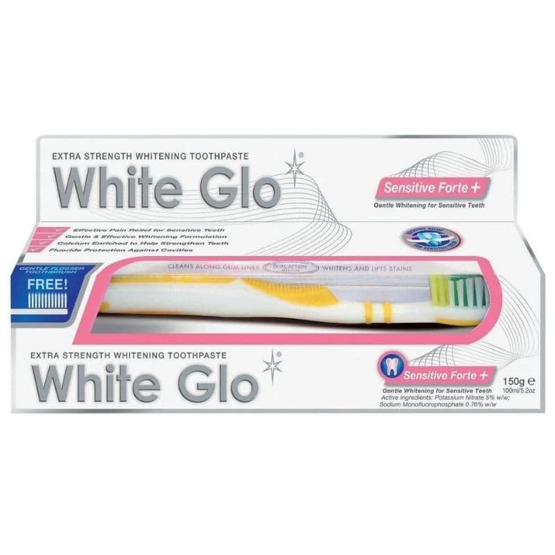 WHITE GLO Toothpaste Sensitive Forte+ Whitening Toothpaste - 100ml