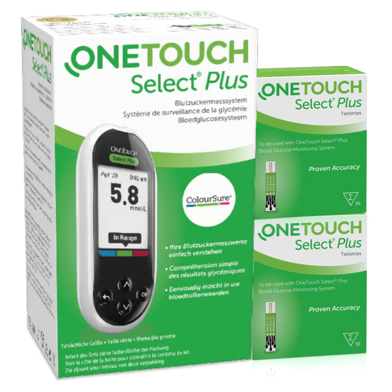 ONE TOUCH Select Plus Blood Glucose Monitor + 100 Test Strips