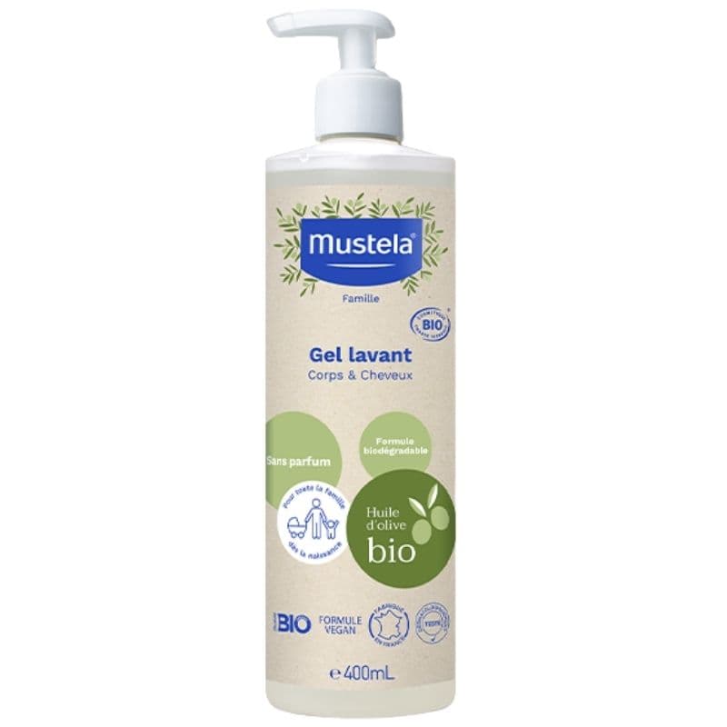 MUSTELA Gb Certified Organic Cleansing Gel Body & Hair - 400ml 3795