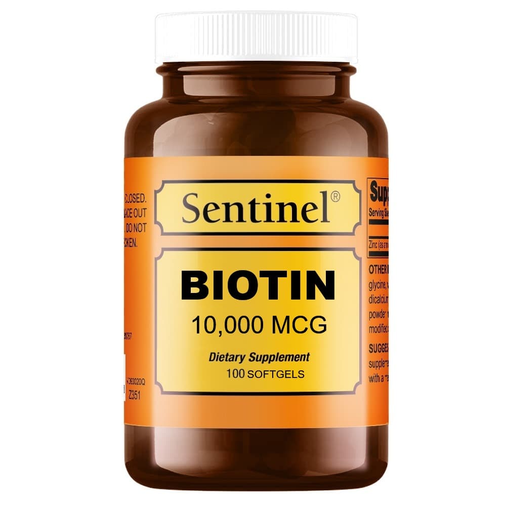 SENTINEL Biotin 10000mcg - 100 Softgels