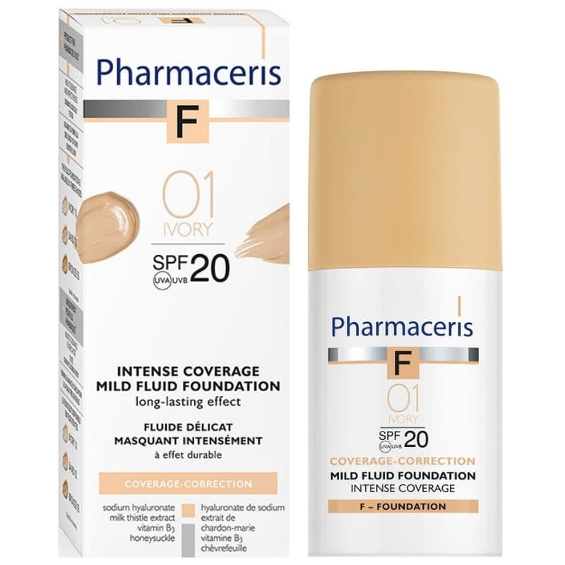 PHARMACERIS F Intesive Coverage Mild Fluid Foundation SPF20 IVORY-01 - 30ml PHR500