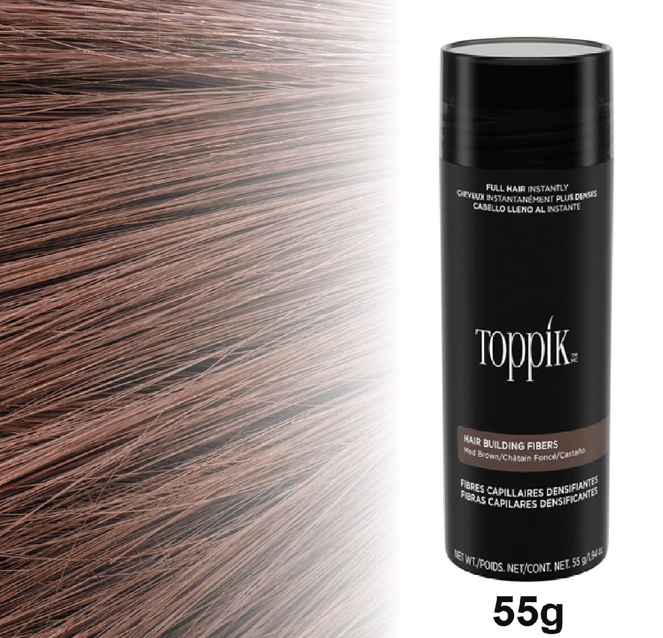 TOPPIK - Medium Brown Hair Fibers 13960 - 55g