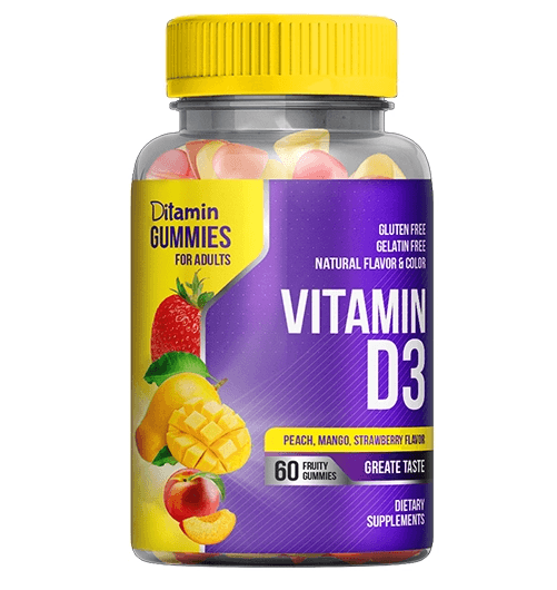 DITAMIN Gummies for Adult Vitamin D3 - 60 Pieces UPC115