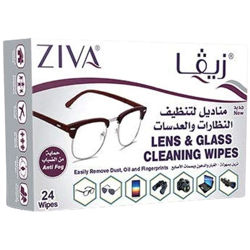 ZIVA Lens & Glass Cleaning Wipes - 24 Wipes Zw106