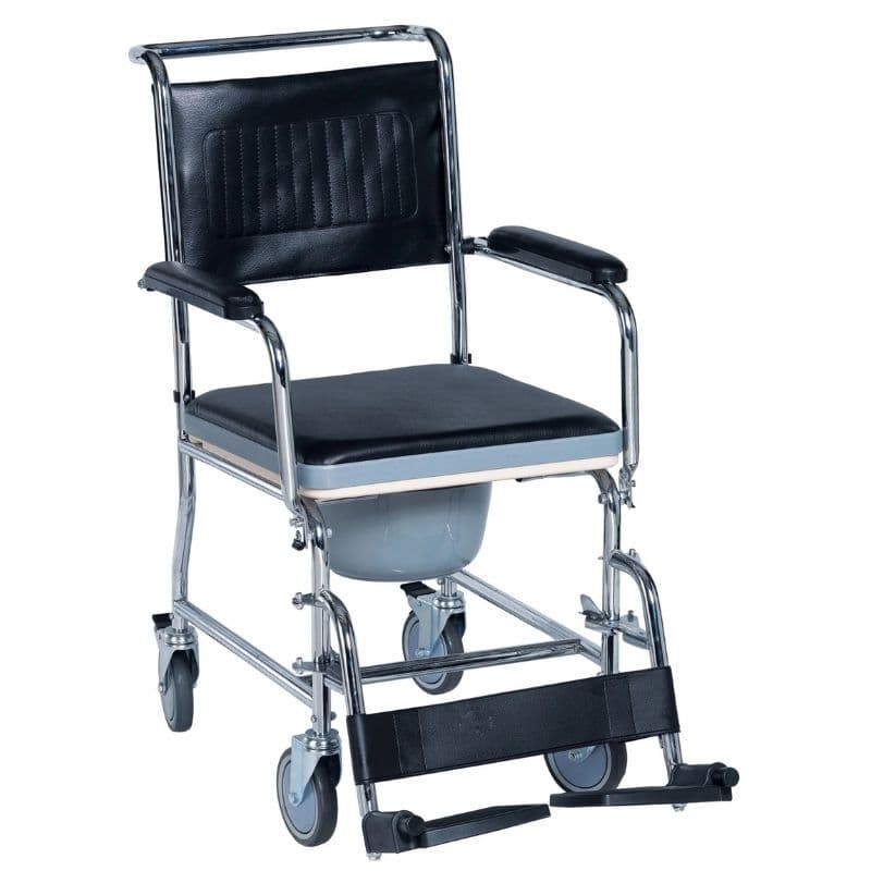CAREMAX Commode Chromed Steel Manual Chair 44cm CA613 128556