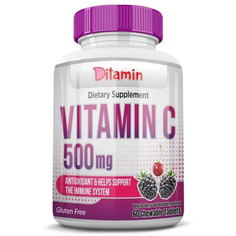 DITAMIN Vitamin C 500mg - 60 Chewable Tablets- UPC108