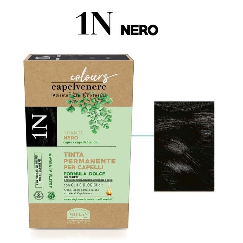 CAPELVENERE Permanent Hair Dye - Color Black 1N - WS 19280