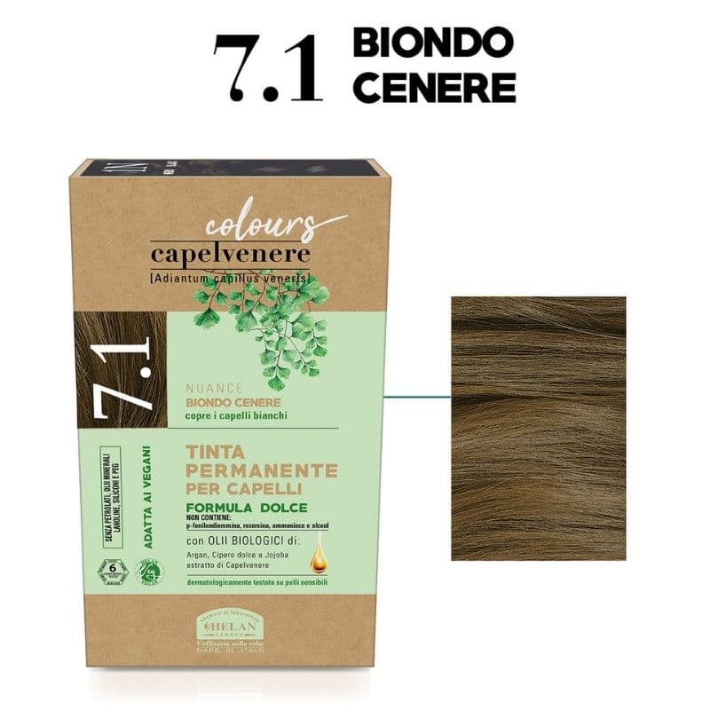 CAPELVENERE Permanent Hair Dye - Color Ash Blond 7.1N - WS 19829