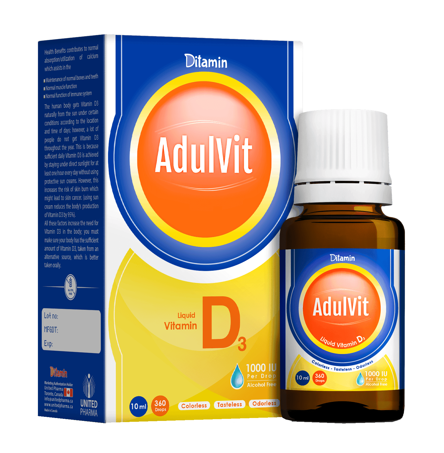 DITAMIN Adulvit Vitamin D3 1000IU - 10ml Drops -UPC104