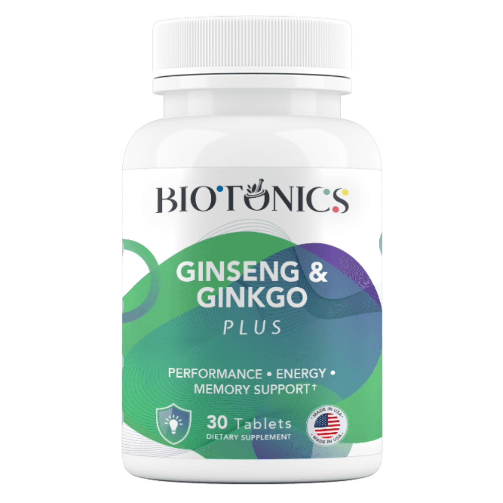 BIOTONICS Ginseng & Ginkgo Plus - 30 Tablets